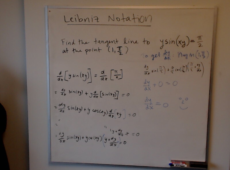 Leibniz Notation (Part 6) A photo of a whiteboard titled: Leibniz Notation (Part 6)