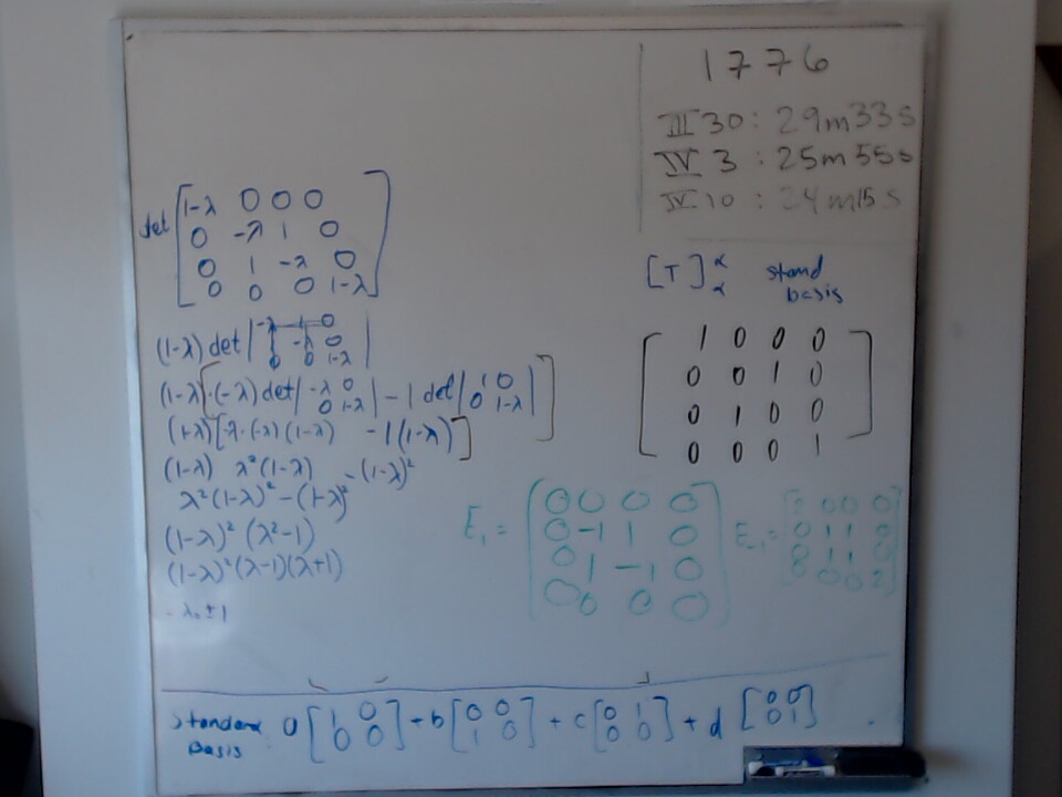 Diagonalizing Transposition (Part 1) A photo of a whiteboard titled: Diagonalizing Transposition (Part 1)