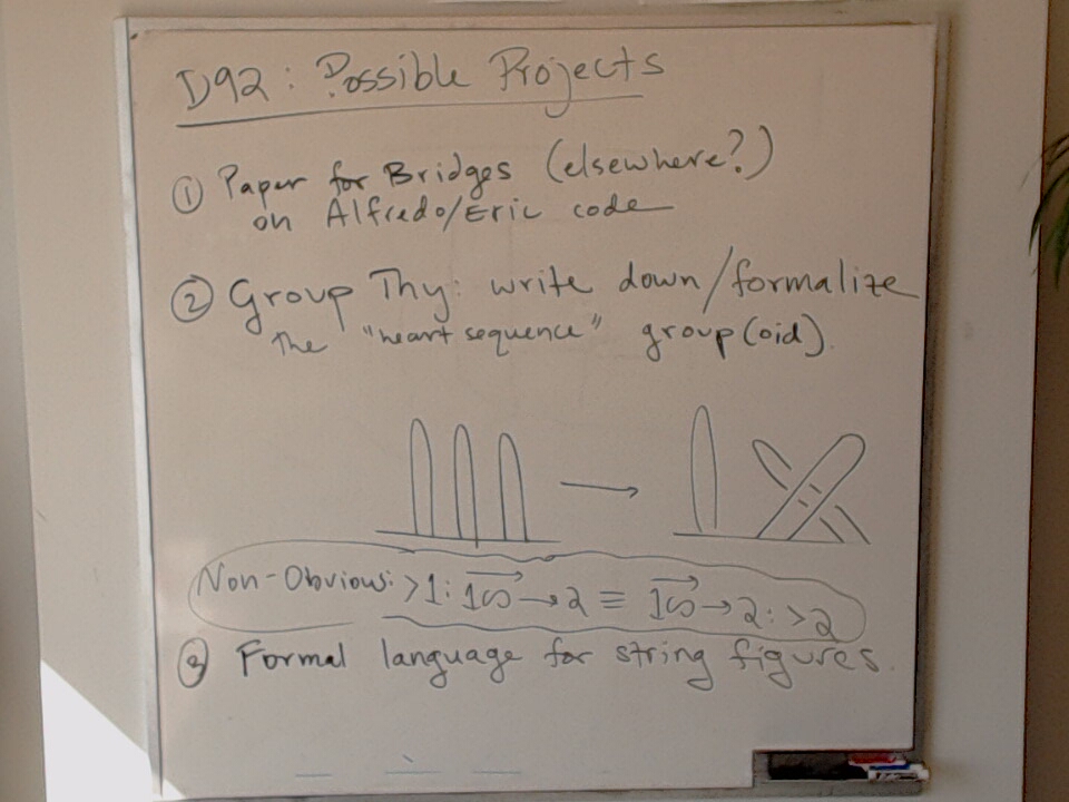 D92: Possible Projects A photo of a whiteboard titled: D92: Possible Projects