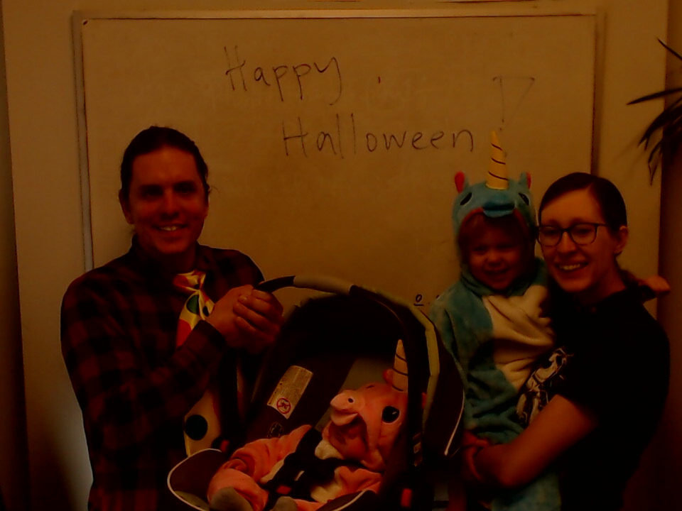 Family Halloween A photo of a whiteboard titled: Family Halloween