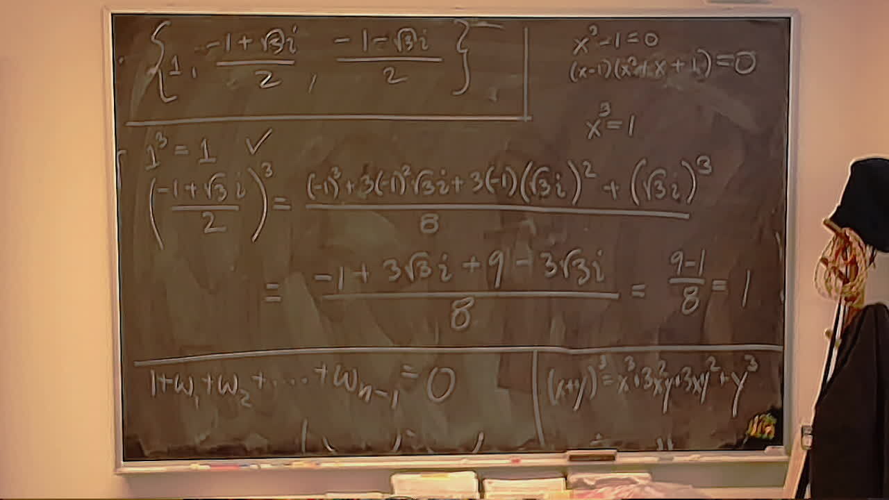 Complex Third Roots A photo of a whiteboard titled: Complex Third Roots