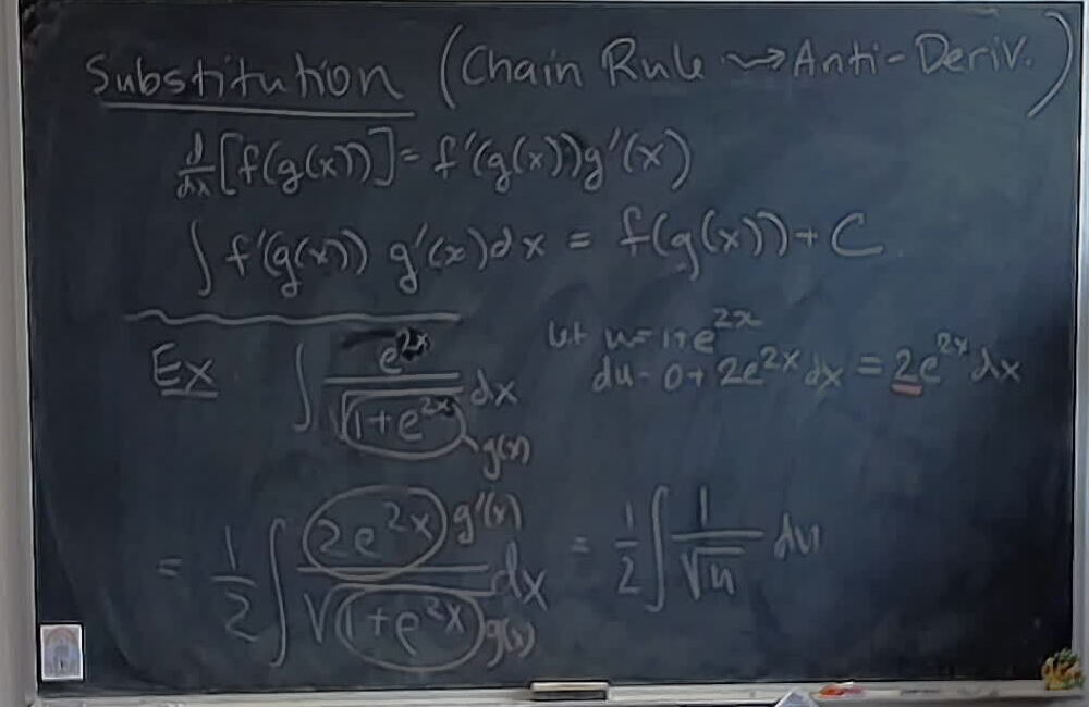Substitution (Example 2) A photo of a whiteboard titled: Substitution (Example 2)