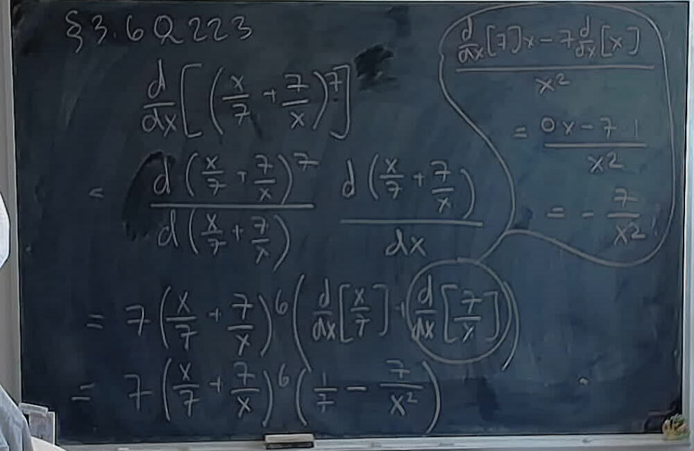 S3.6 Q223: Chain Rule A photo of a whiteboard titled: S3.6 Q223: Chain Rule