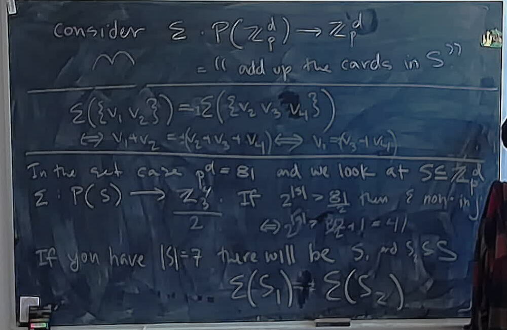 Linear Combinations via Pigeonhole Principle A photo of a whiteboard titled: Linear Combinations via Pigeonhole Principle