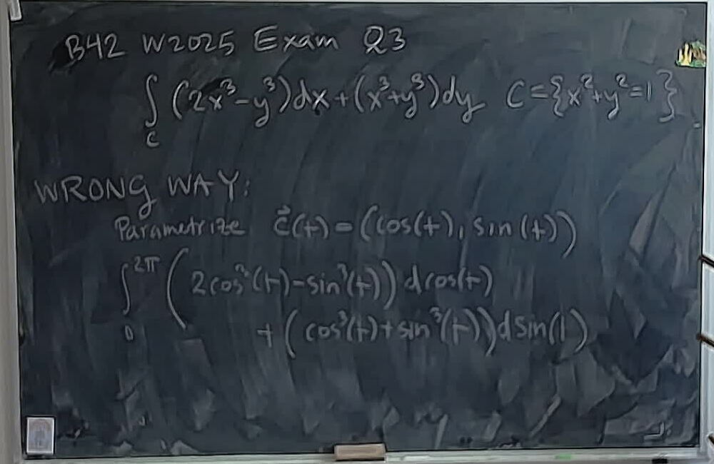 B42 W2025 Exam Q3: Wrong Way A photo of a whiteboard titled: B42 W2025 Exam Q3: Wrong Way